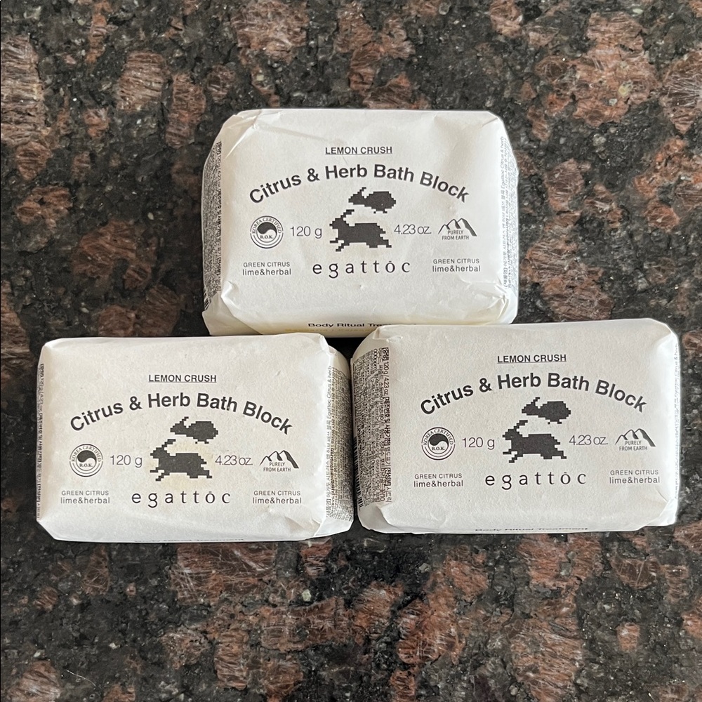 Set of 3 Luxurious Lemon Crush Citrus & Herb Bath Block Bombs